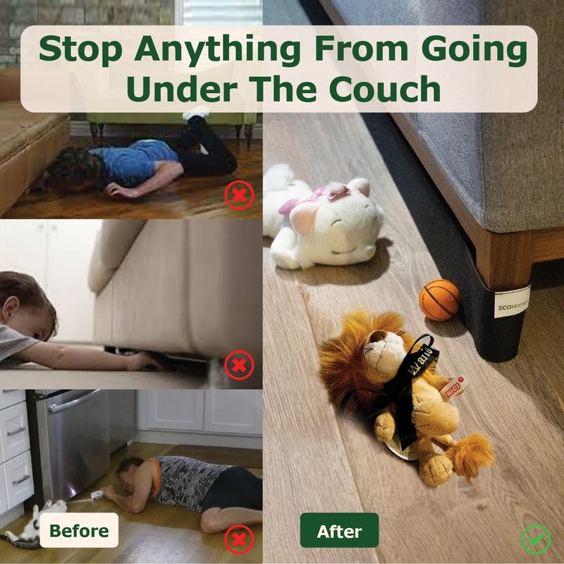ECOHomes Under Couch Guards Toy Blocker - Elastic Strap Barrier for Under Sofa  Bed & Furniture Bottom Stop Things from Going Under | Easy to Install Gap Bumper Stopper for Toys (9 Ft by 4 Inch) - Image 2